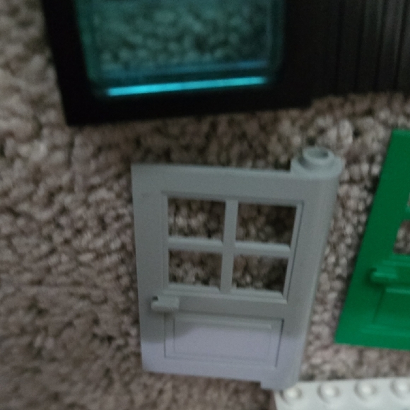 LEGO Door/Frame/Window Building Set-Green/Black/White/Gray Elements - Picture 7 of 13